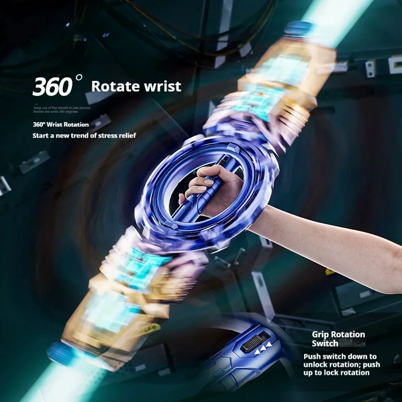 Adult Children'S Toys Spark Spinning Sword Double-Edged Retractable Lightsaber Glowing Laser Rotating Sword Boy Birthday Gift