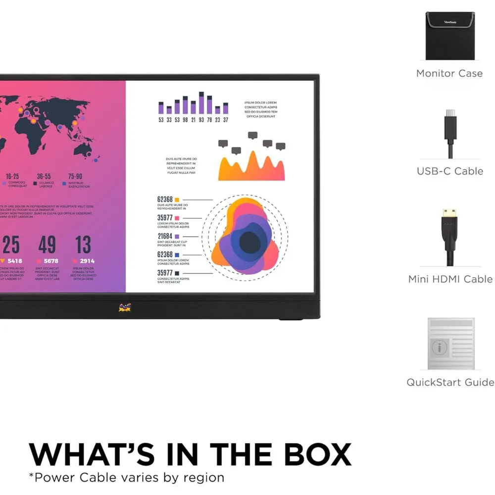 شاشة VA1655 15.6 بوصة 1080p FHD IPS المحمولة مع حامل مدمج، 60 وات USB C، Mini HDMI، حافظة واقية و - تخفيضات كبيرة #6