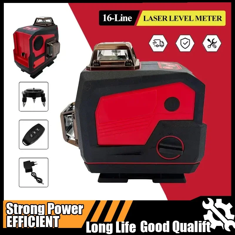 New 16 Lines Laser Level Meter Horn Function 360° Horizontal And Vertical Cross Green For Milwaukee Light Self-Leveling