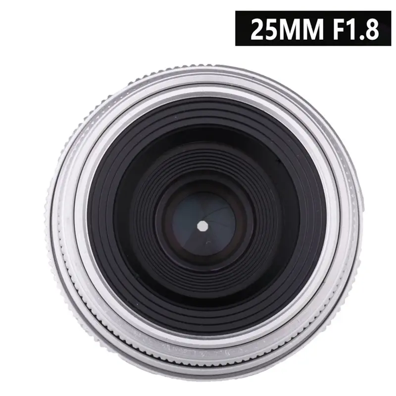 【MUST-HAVE】For C-Mount For Mirrorless Cameras Compatible- Silver Mini 25Mm F/1.8 APS-C CCTV Lens 25Mm F1.8 Silver Camera Lens