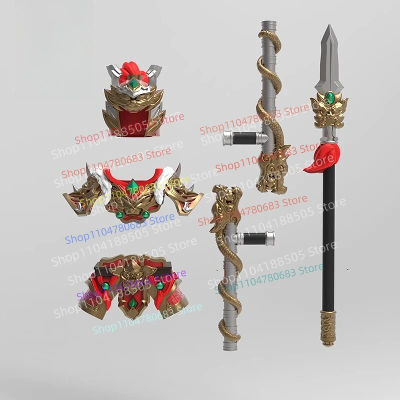 

MOC Three Kingdoms Sun Ce Building Blocks Doll Assembly Model Cartoon Anime Accessories Weapons Armor Boy Festival Gift