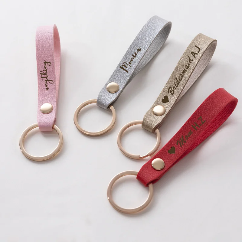 Personalized Keychain Custom Leather Keychain Brithday Gift for Friend Bridesmaid Weeding Decoration Bachelorette Party Supplies