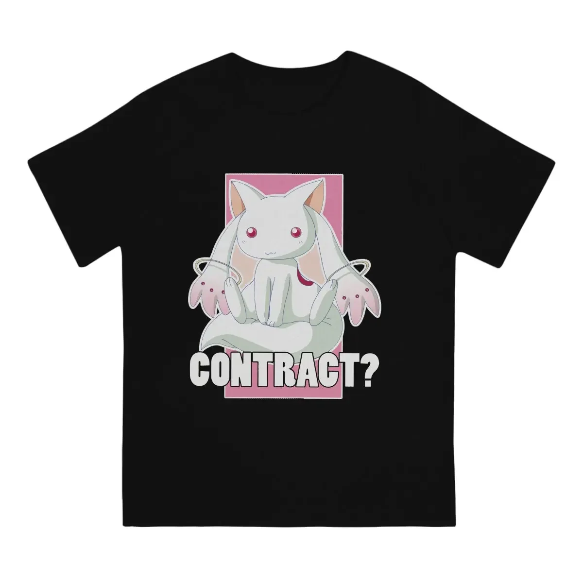 Kyubey's T-Shirts Puella Magi Madoka Magica Anime Fun Shirt Round Neck T-Shirts New Arrival Short Sleeve Tops for Men Women Tee