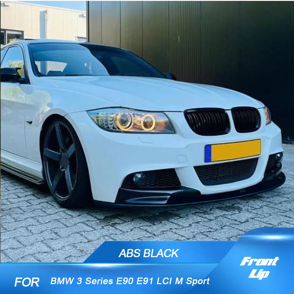

For BMW 3 Series E90 E91 LCI M Sport 2009-2012 Car Front Bumper Lip Splitter Body Kits Spoiler Bumper Guard Protector ABS Black