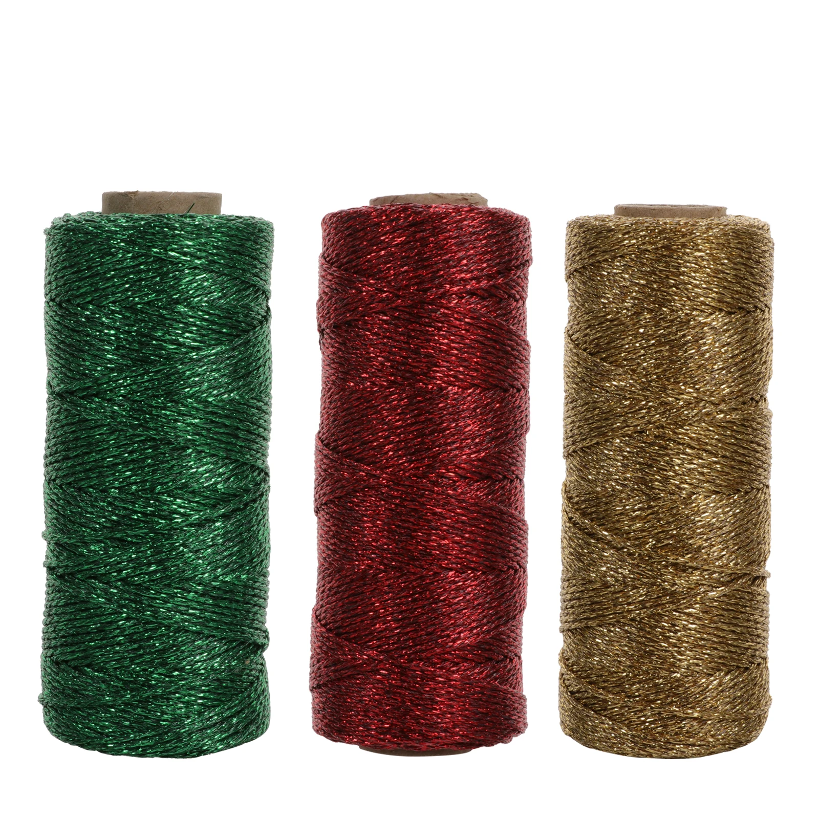 

3 Pcs Christmas Wrapping Twine Decorative Xmas Cord Cotton Rope Garland for Gifts Craft Projects Home Decorations