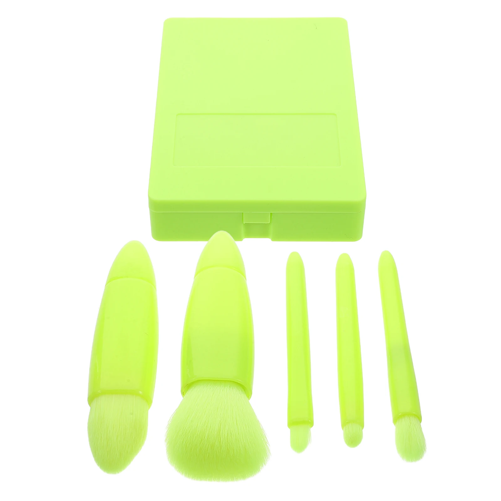 

5 Makeup Brush Set Mini Portable Travel Mirror Case for Eye Blush Eyeshadow Foundation Powder Woman Beauty Tool Compact