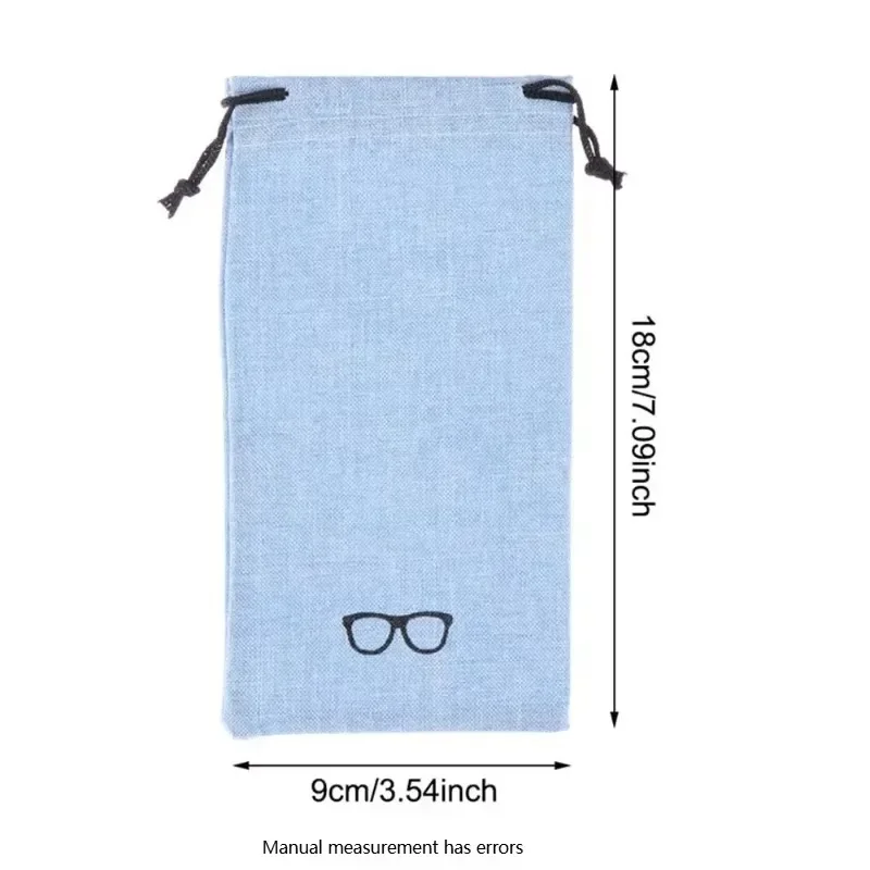 Multi-Functional Eyeglasses Case Optical Glasses Lanyard Cloth Bags Portable Linen Fabric Pouch for Sunglasses Bag