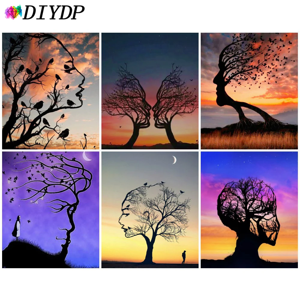 DIYDP 5D DIY Diamant Malerei Fantastische Baum Voll Platz/Runde Diamant Stickerei Mosaik Kreuz Stich Landschaft Kunst Wohnkultur