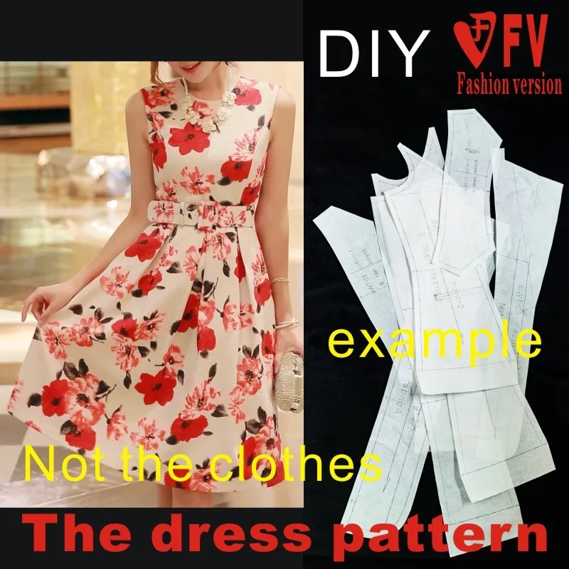 Dresses Sewing Pattern Template Cutting drawing Clothing DIY ((Not selling clothes))  BLQ-199