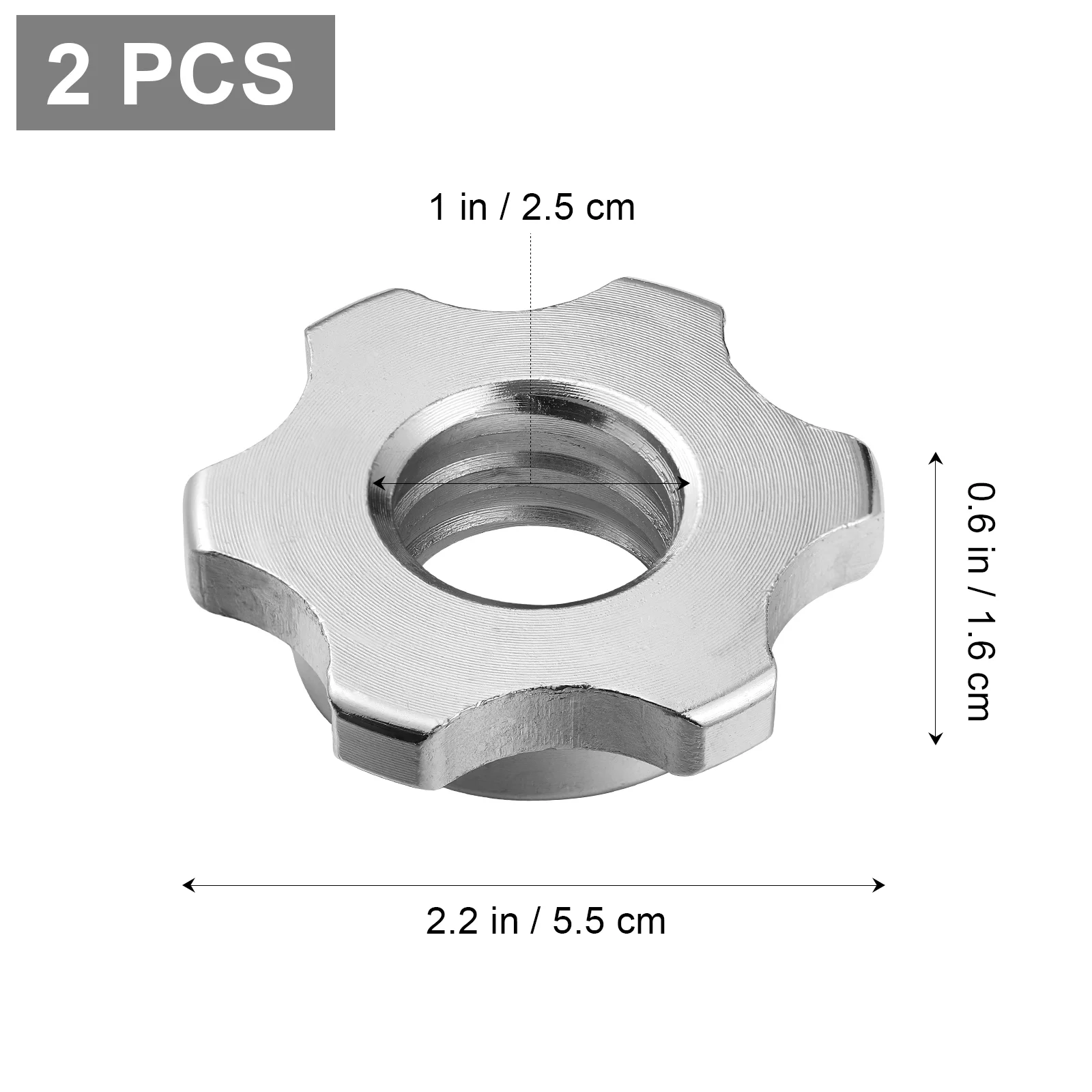 Screw for Dumbell Double Lock Hex Nut Threaded Bar Clamps Barbell Anti-slip Lace up Security