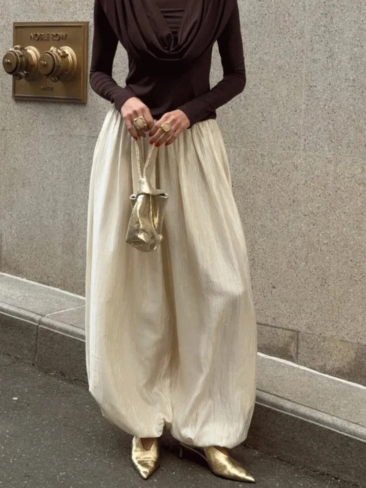 Pantalon long soyeux élégant et luxueux pour femme Tsiisd Fashion, idéal pour le bureau, les soirées, les mariages et les galas – Nouvelle collection 2026