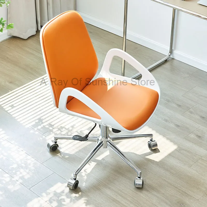 Chaise de Bureau Ergonomique en Cuir Confortable, Mobilier de Luxe