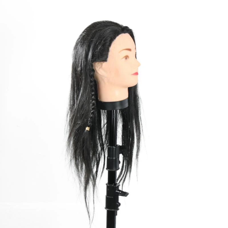 

FBIL-40Cm Mannequin Head Long Black Hair Wigs Styling Training Practice Hairdressing Dolls Manikin Wig Dummy Head Cosmetology Mo