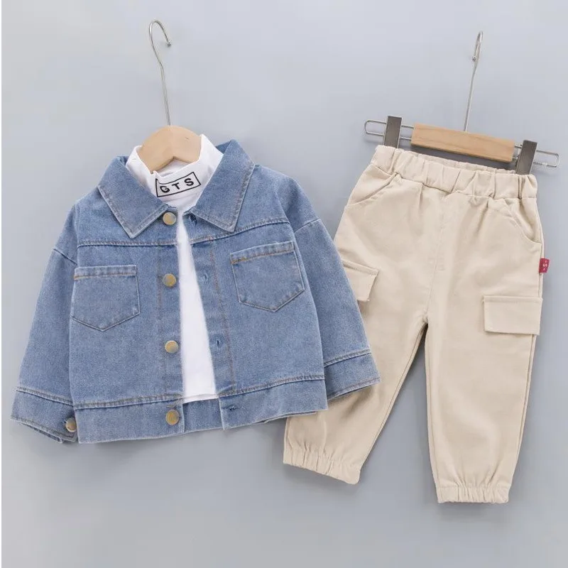 Autumn Fashion Baby Clothes Set Children Boys Jacket T-Shirt Pants 3Pcs/Set Infant Girl Clothing Toddler Costume Kids Tracksuits