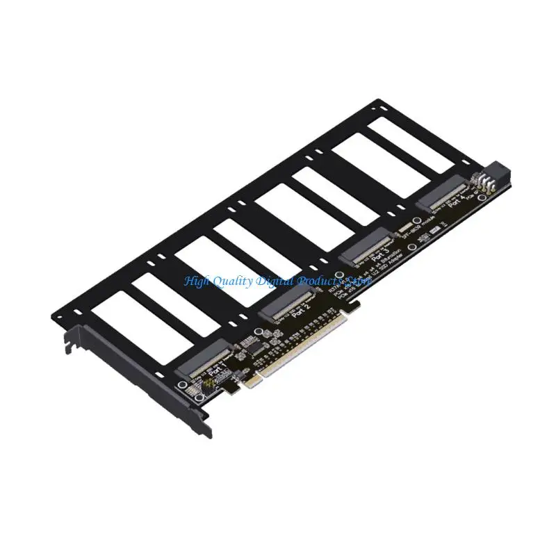 U2JE 4 Port PCIe 5.0 X16 To 4-Port for EDSFF E1.S/E3.S Split Adapter Expansion