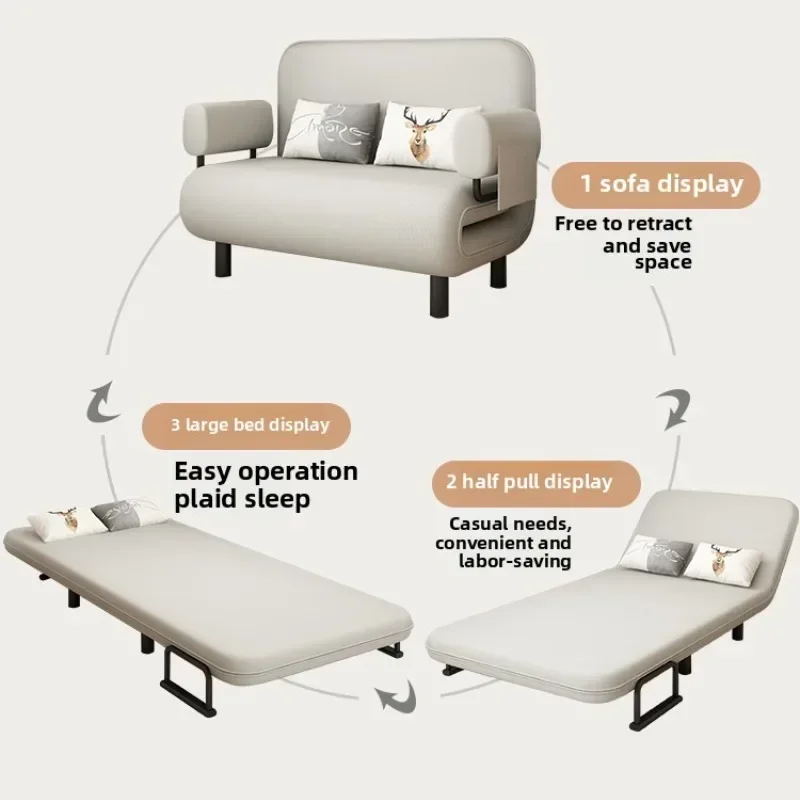 Modern Sofa bed folding dual-purpose small apartment living room Internet celebrity telescopic bed single balcony good sofa