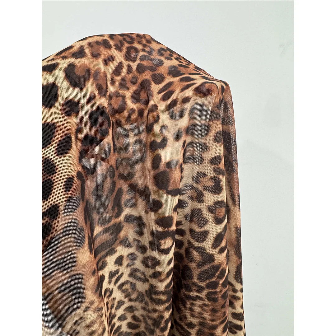 S - XL Leopardenmuster, ärmelloses, gestricktes Tunikakleid, Strandkleid, langes Strandkleid, Strandmode, Damen, V6540 – Detail 14
