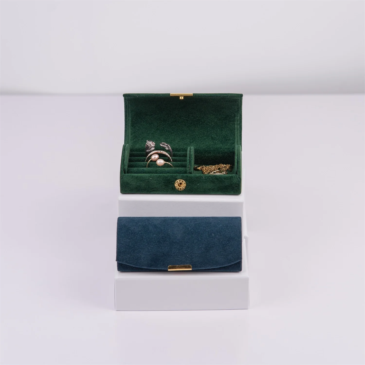 1pc mini compact velvet jewelry storage box ring box orecchini collana box portagioie da viaggio portatile in stile giapponese