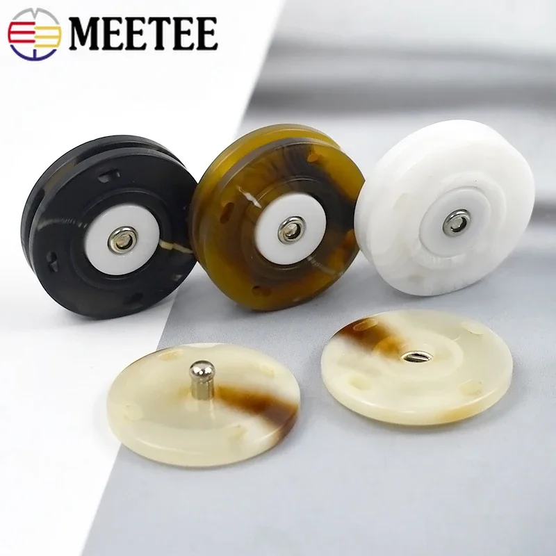 

10/30Pcs Meetee 18/21/25mm Resin Snap Button for Sewing Overcoat Decoration Invisible Buttons Jacket Bag Sweaters Accessories