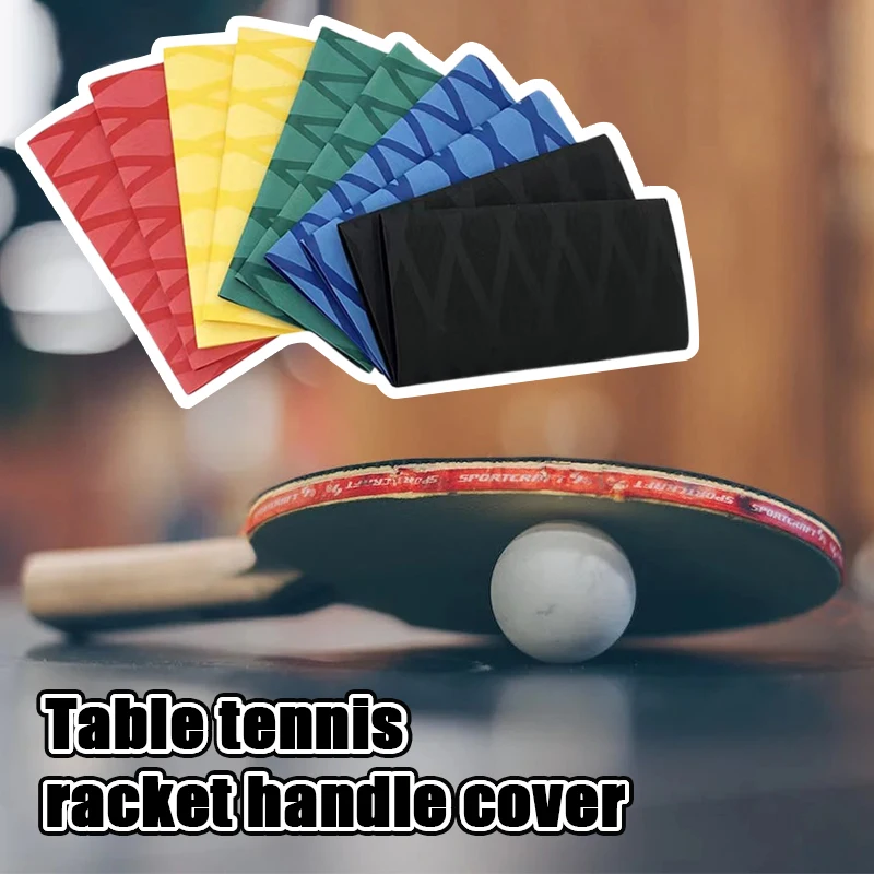 Cinta de mano para raqueta de tenis de mesa envuelta con mango termorretráctil antideslizante, funda de goma