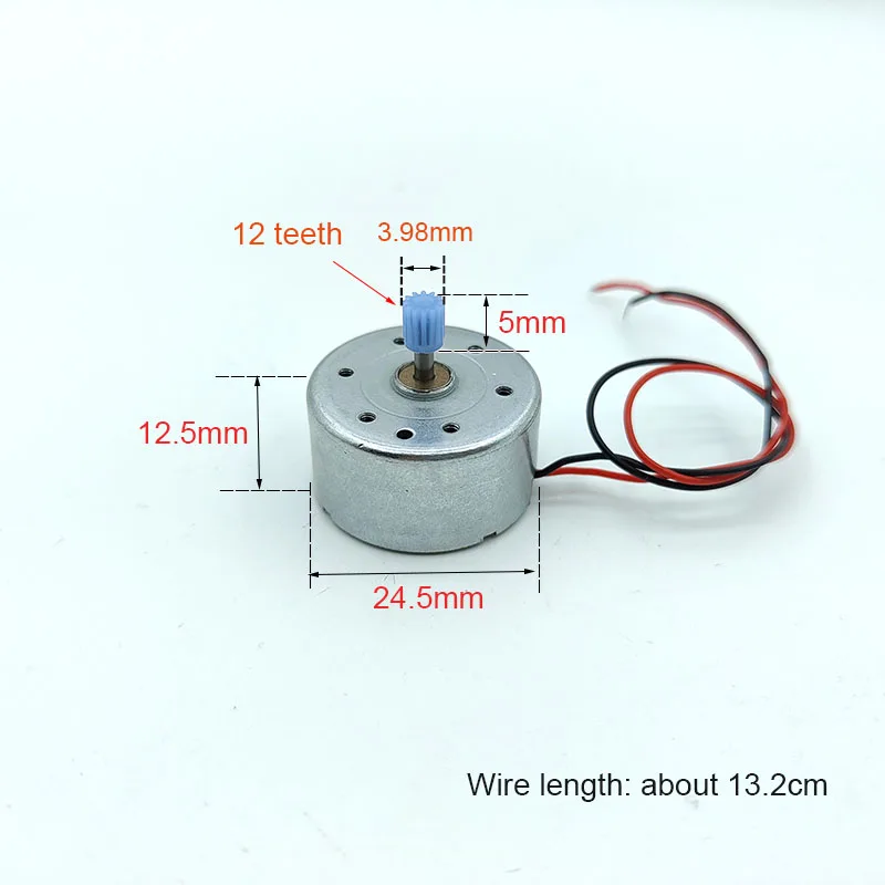 Mini Mute Motor do Eixo Redondo, Precioso Metal Escova Motor, DIY Modelo de Brinquedo Energia Solar, RF-300, DC 3V, 6V, 9V, 12V, 7000RPM, 24mm