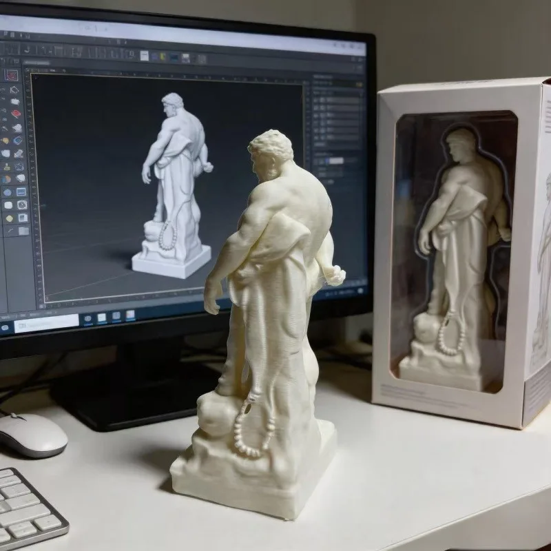 Farnese Hercules 3D Sculpture Model Greek Art Figure Statue White Blank Ornament Home Desk Decor Craft Gift