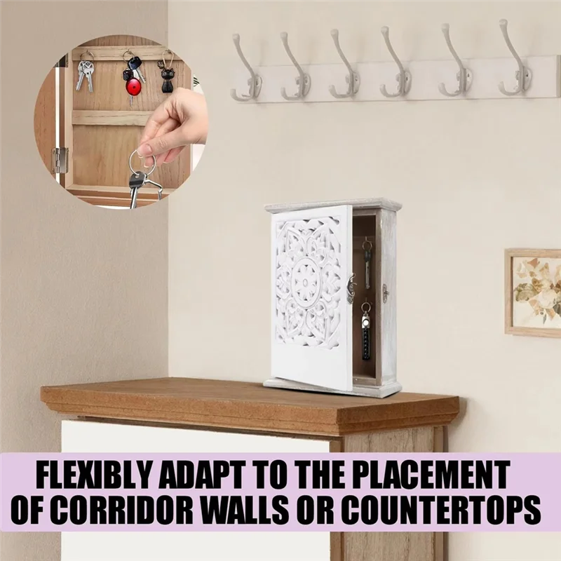 กล่องเก็บกุญแจไม้ AFBY ที่แขวนกุญแจ ตู้เก็บของแบบโมเดิร์น สำหรับบ้าน สำนักงาน ทางเดิน สำหรับตกแต่งบ้าน