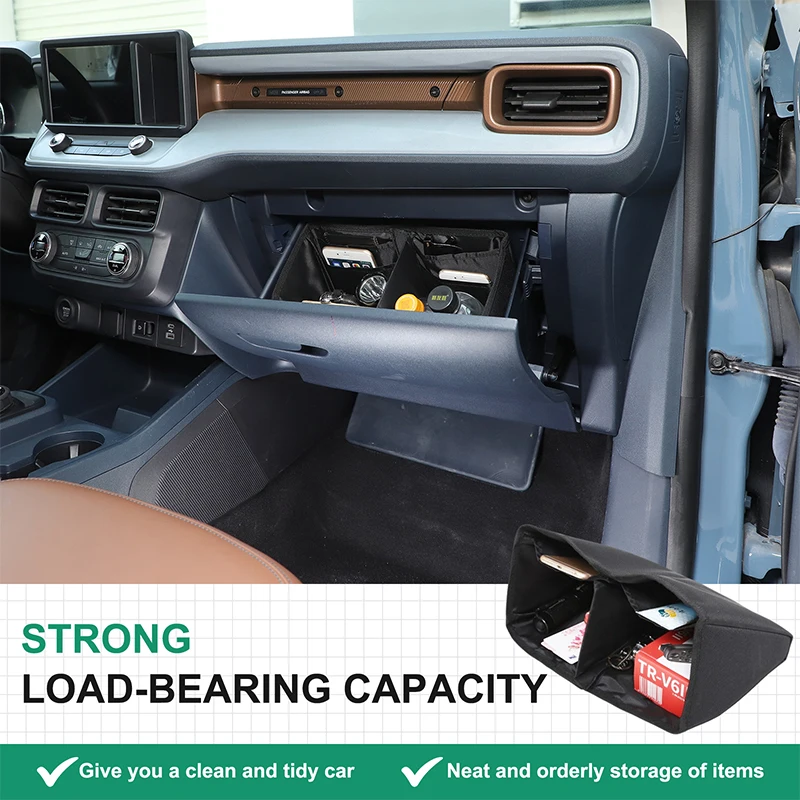 

For Ford Maverick 2022-2025 Oxford Cloth Car Center Console Glove Box Divider Storage Bag Organizer Box Interior Car Accessories