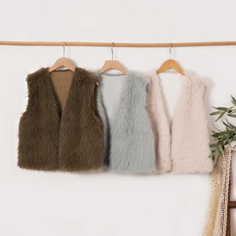 Women's Lightweight Warm Sleeveless Faux Fur Coat Fashionable New Winter Cardigan Jacket Woman Outercoats abrigos invierno mujer