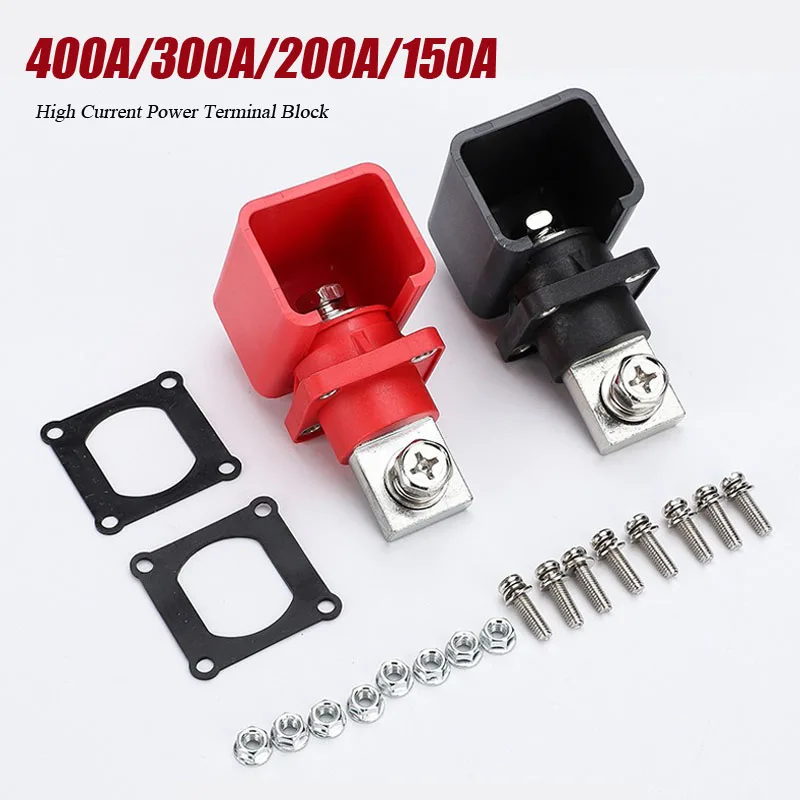 

400A Battery Power Terminal New Energy Storage Inverter RV Lithium Batter Connector 120-300A Square Through Wall Terminal Block