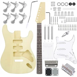 Electric Guitar Assembly Complete Set of Handmade Accessories ST 6 Strings 22 Frets Maple Wood Guitar Electric Guitar