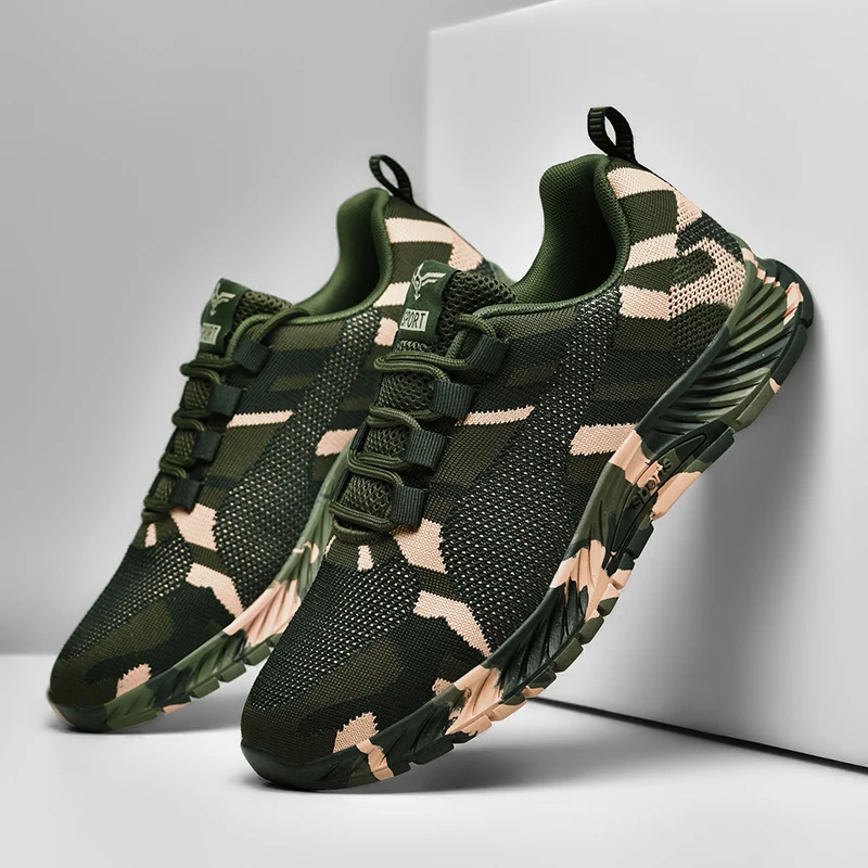 Outdoor Sport Tactical Military Trainets Men Camouflage Green Sneakers Climbing Shoes Women Mountain Hiking Trainers Male Shoes