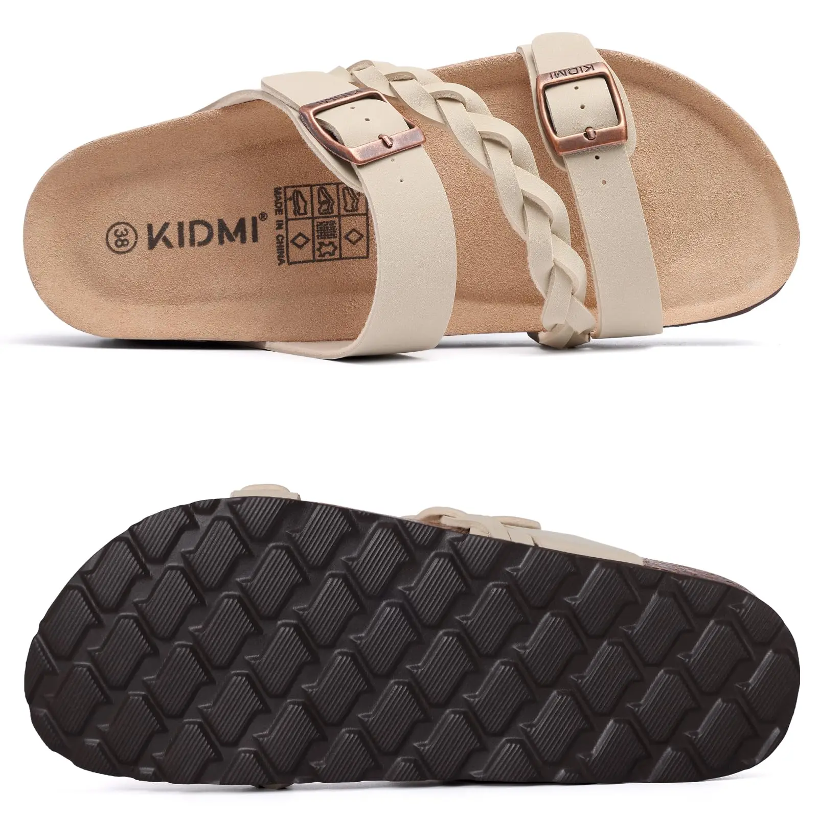 Sandalias De Corcho De Verano Para Mujer Evshine, Sandalias De Cuero Con Hebilla Y Soporte Para El Arco Del Pie, Cómodas Y Fáciles De Poner._voghion.com