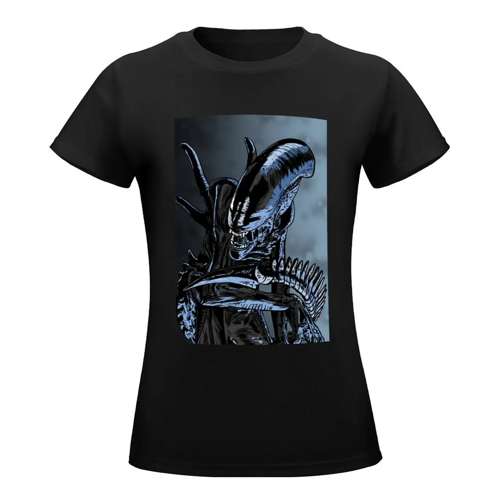 Xenomorph T-Shirt summer clothes cute tops graphics kawaii clothes workout shirts for Women loose fit