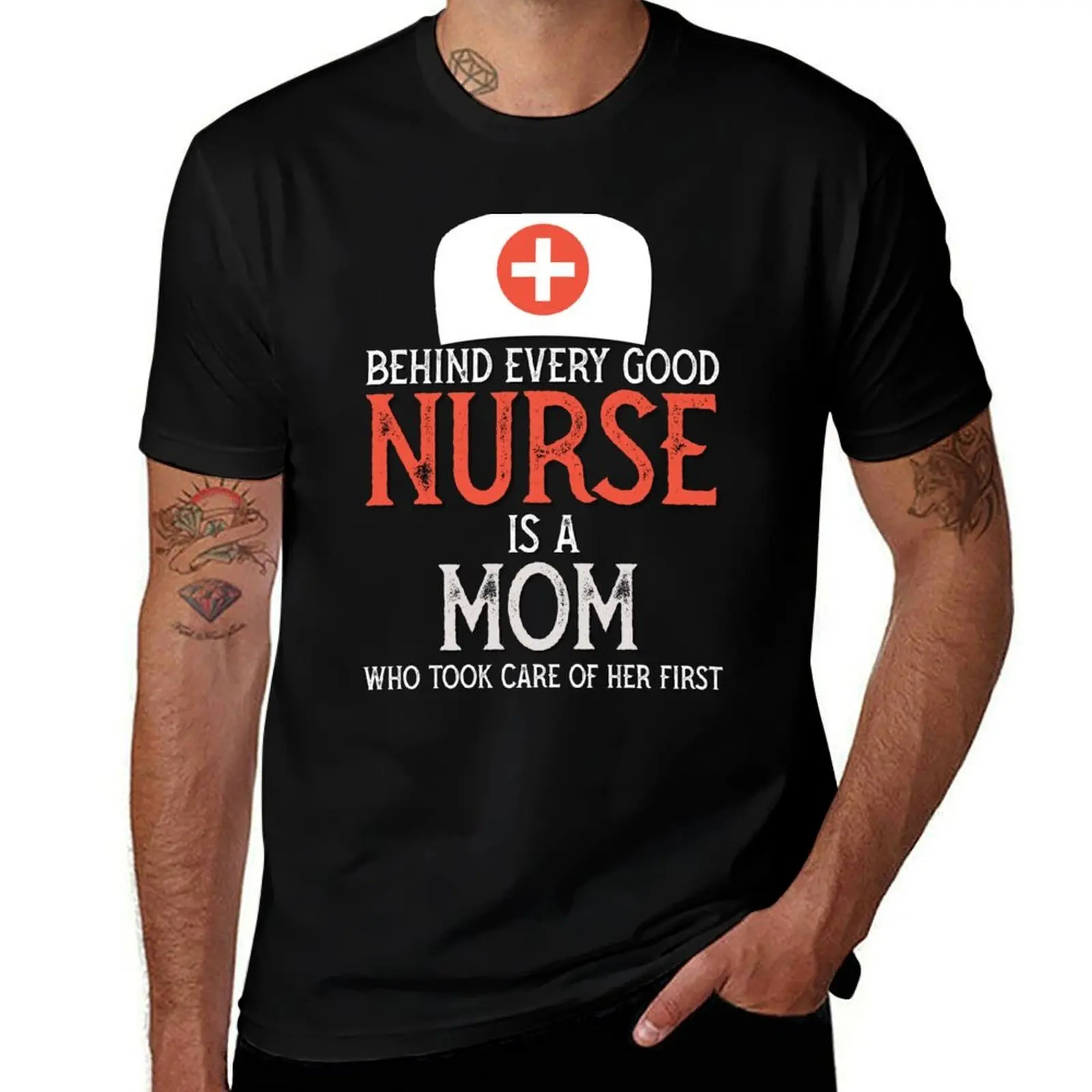 

Nurse appreciation week - behind every nurse is a mom who took care of her first T-Shirt t shirt personalised T-Shirt
