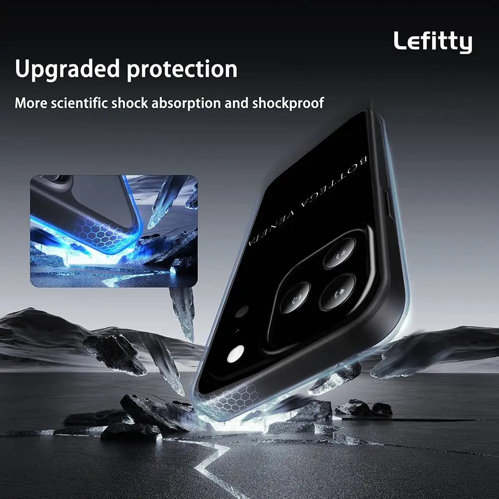 Funda de teléfono de lujo b-botga v-vaneta para iPhone 17 16 15 14 13 12 11 Pro Max Plus Mini Funda suave esmerilada negra