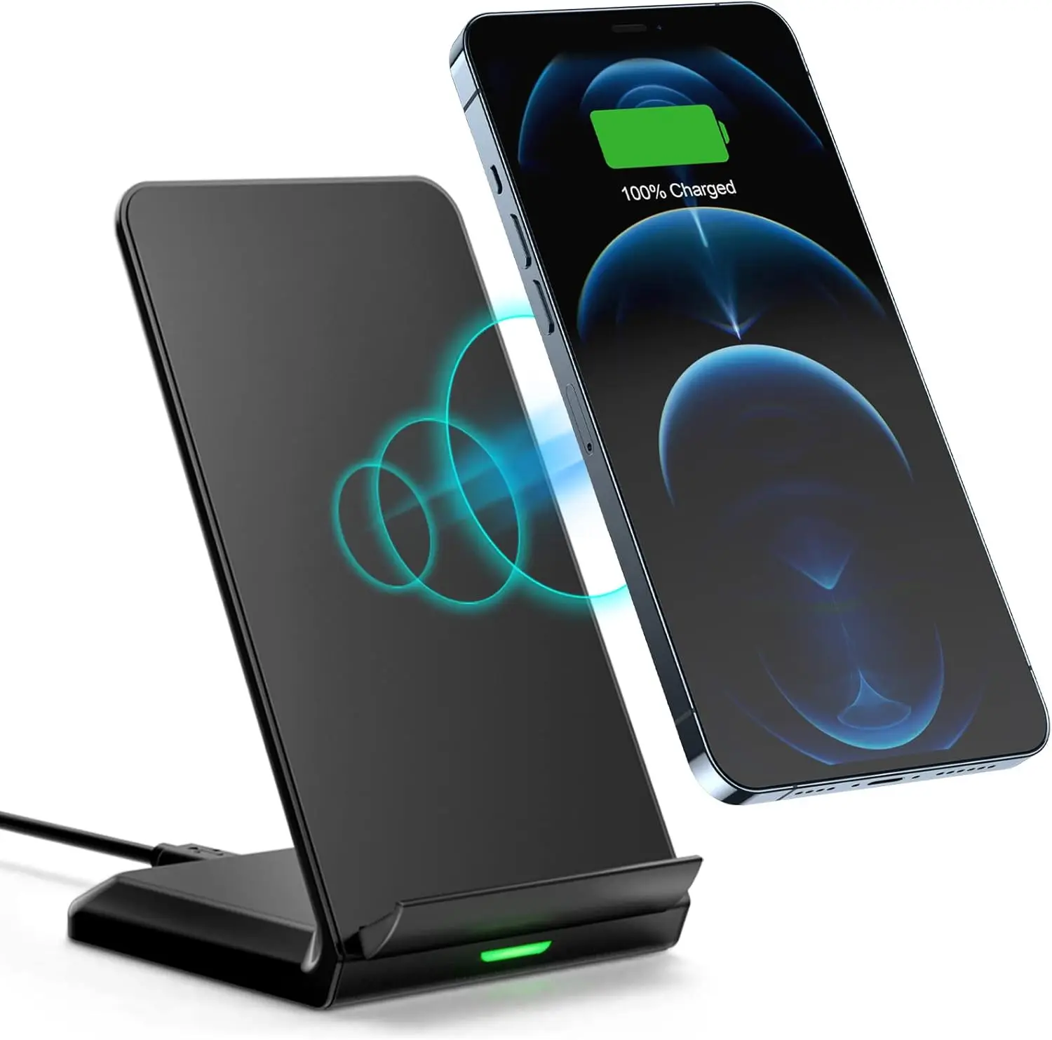 Fast Wireless Charger Stand 15W Mobile Phone Qi Inductive Charging Station for iPhone 16 15 14 13 12 Samsung Galaxy S23 S22 S21