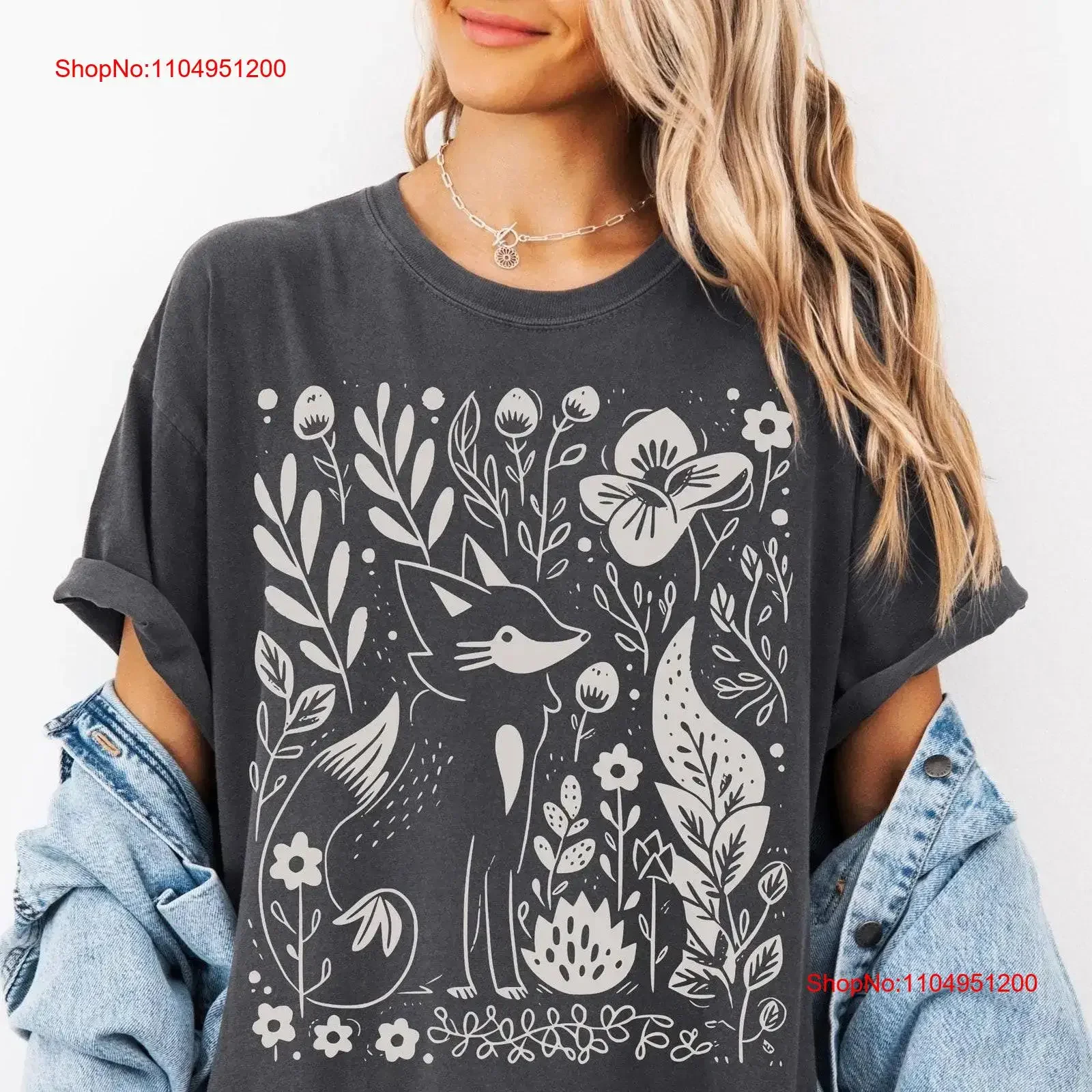 

Vintage Floral T Shirt Flower Fox Boho Whimsical Fairycore Cottagecore Vintageflower Wildflower Meadow vintage Washed Versatile