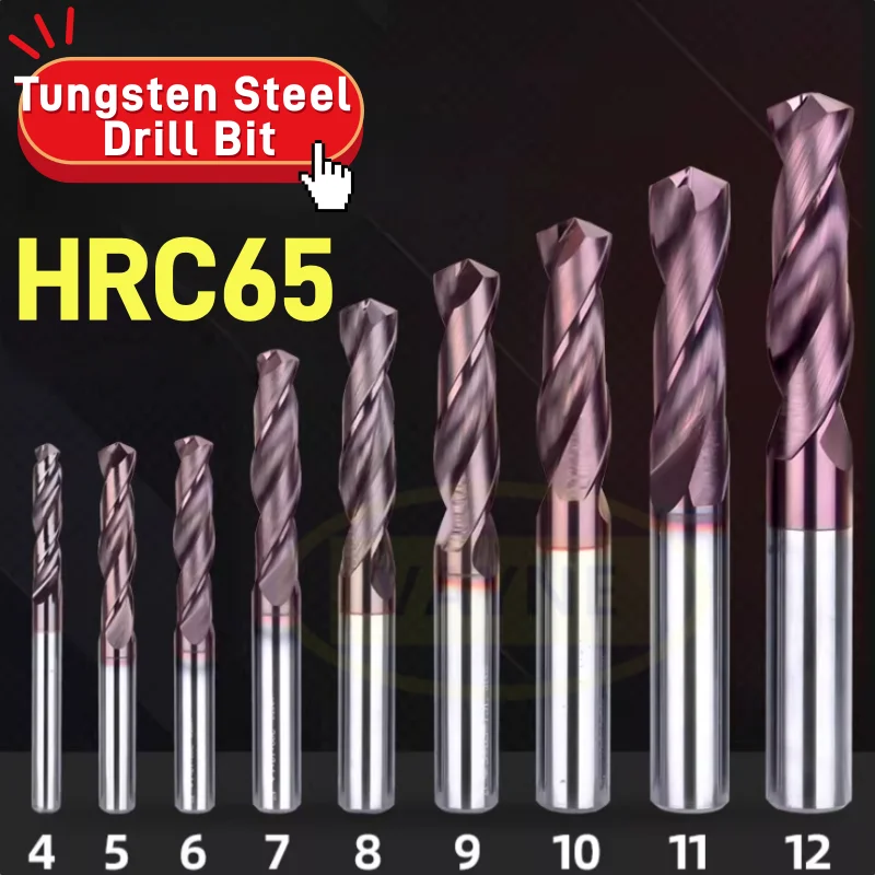 

1PCS HRC65 Solid Carbide Drill Bits TISIN Coated For CNC Machine Engraving Machine Twist Drill Bit Tools 0.5-17.5mm