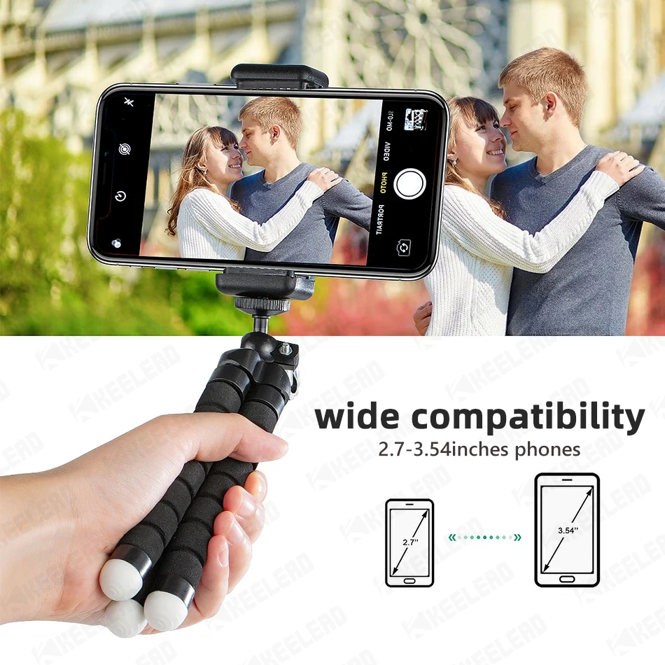 Mini Tripod with Phone Clip for Smartphone Flexible Leg Gorillapod Monopod with Phone Clip for iPhone Xiaomi Samsung