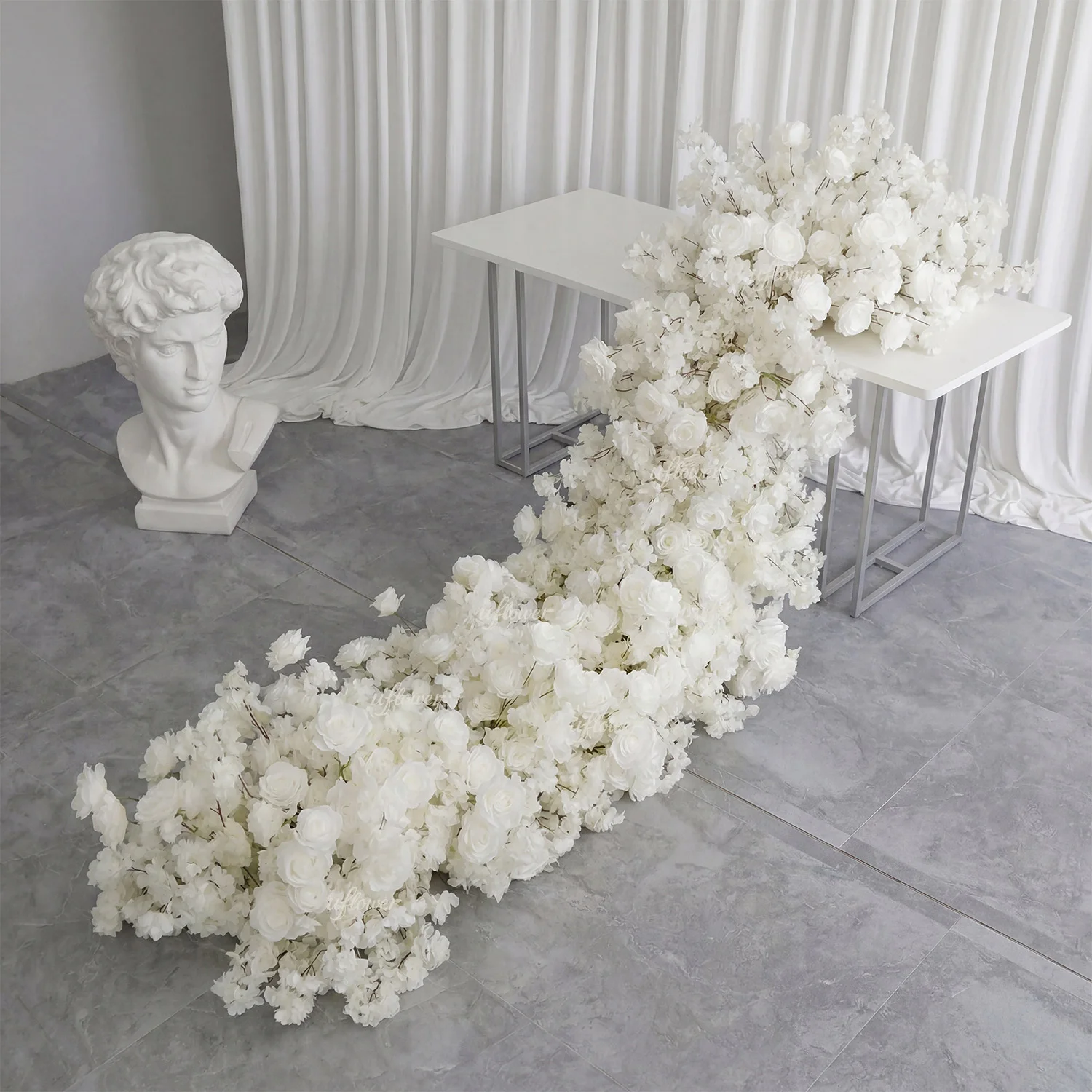 UFlower 200 cm fleur de cerisier artificielle fleur de fond de mariage décoration murale fête décoration murale Center pour Table scène maison