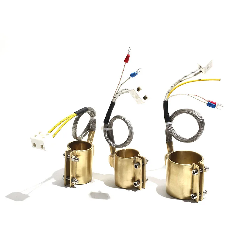 1PC ID 42mm 45mm Height 25-80mm Copper Heating Ring Electric Injection 220V Two Wires + Type K thermocouple+Grounding Wires