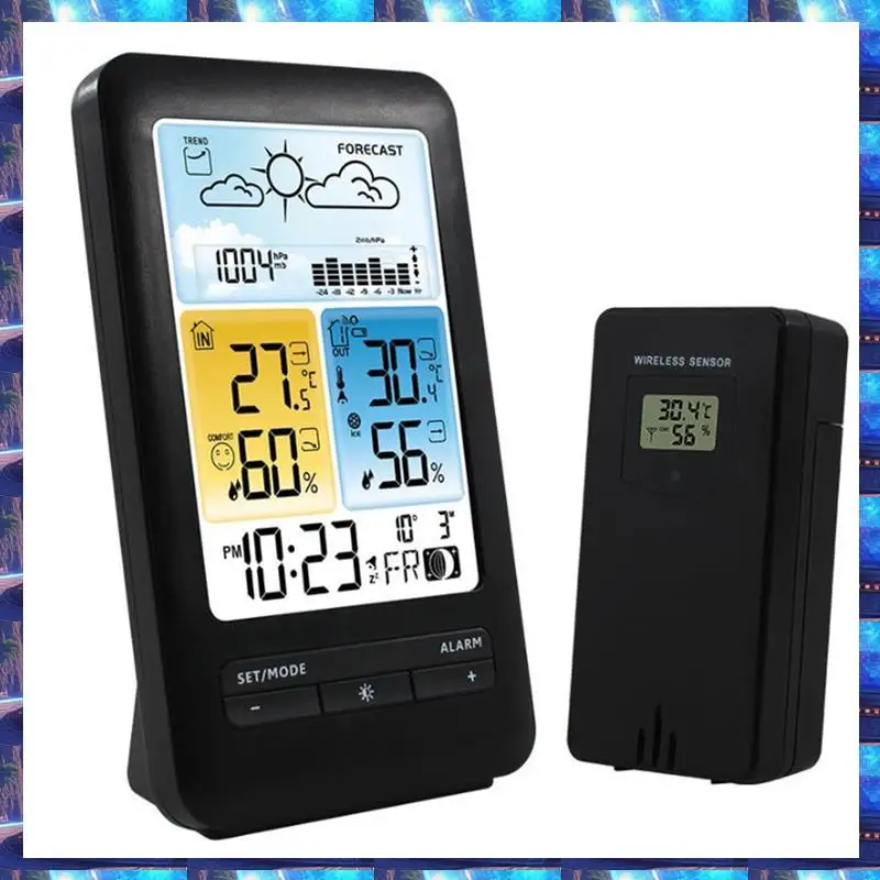 

2025 беспроводной цифровой дисплей, термометр метеостанции, будильник температуры и влажности, датчик прогноза погоды, Wireles