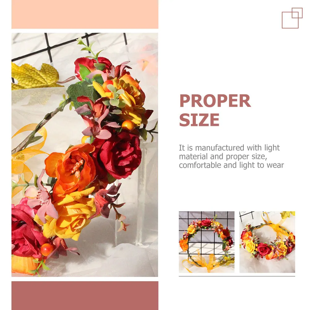 

Wreath Headband Fabric Floral Hairband For Party Wedding Event Garden Bridal Accessories Lightweight Comfortable