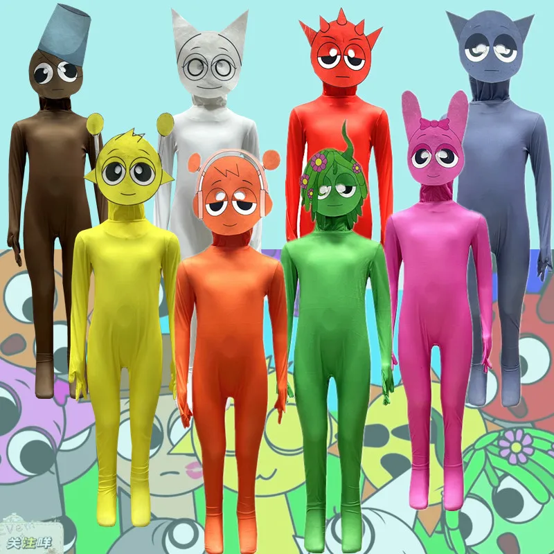 Костюм для косплея Raddy Funbot Pinki, обтягивающий цельный костюм для детей и взрослых, коробка для ролевых игр, комбинезоны для вечеринки на Хэллоуин, одежда