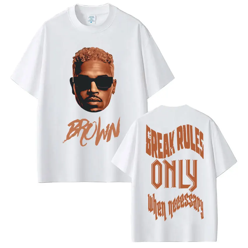 Rapper Chris Brown Usher Raymond 2026 Tour T Shirt Men Women Hip Hop Fashion Music T Shirts Casual Cotton Vintage T-shirts Gifts