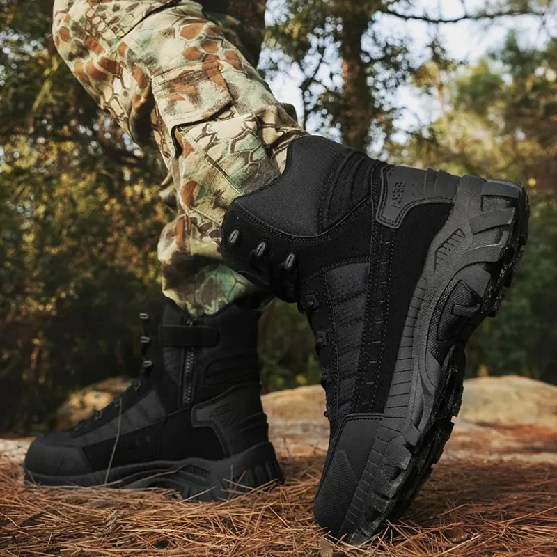 

Retro Tooling Boots Large Size Outdoor Training Hiking Shoes Show High Legs Thin Versatile Models Light and Comfortable 39-47