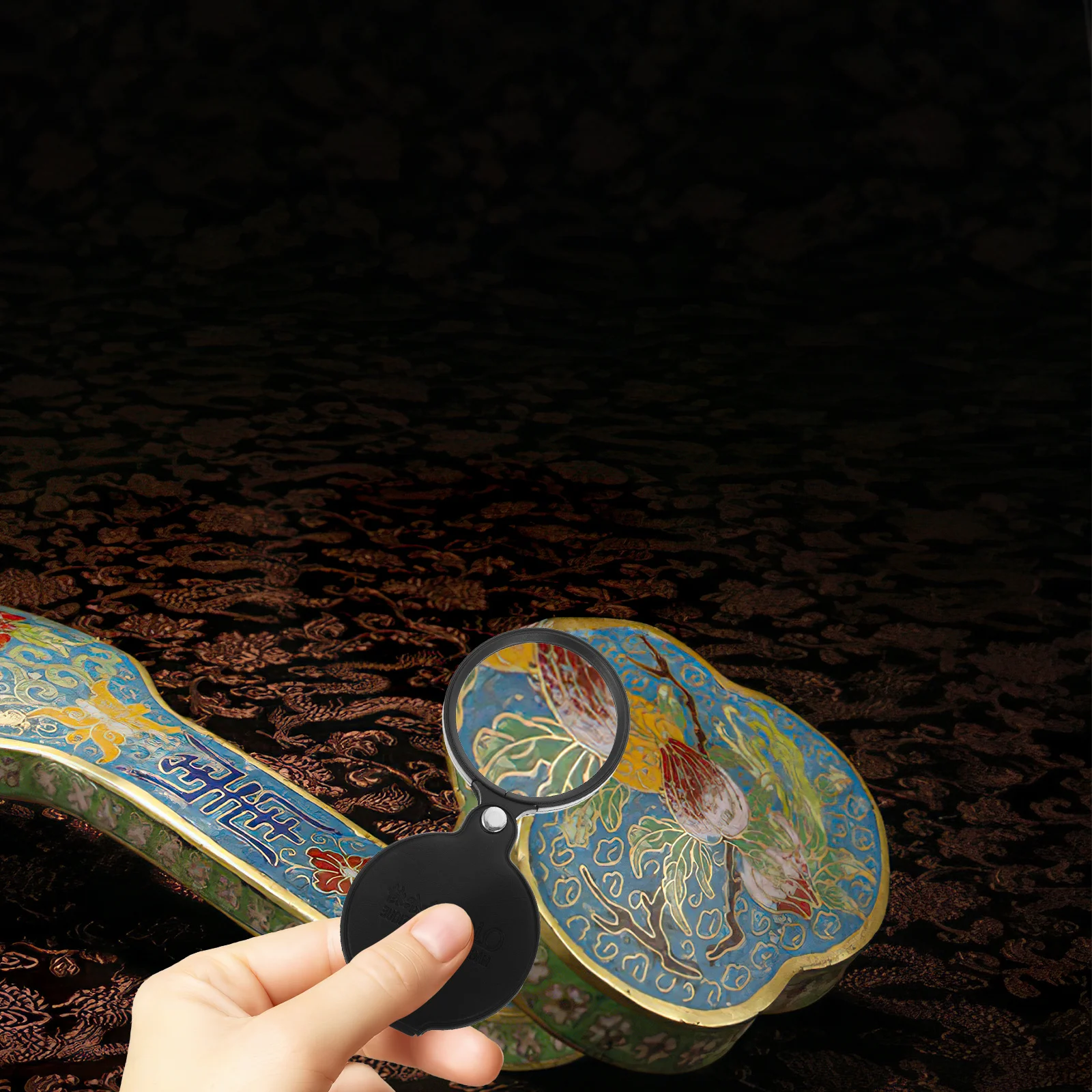 

Foldable Magnifying Glass 10x Portable for Reading Jewelry Coins Maps Ergonomic Handle Lightweight Outdoor Magnifier