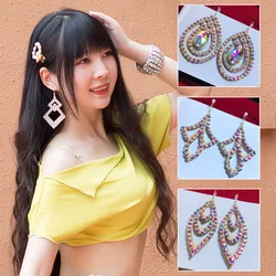 1pair/lot woman belly dancing earring lady fashion rhinestone eardrop belly dancing accessories