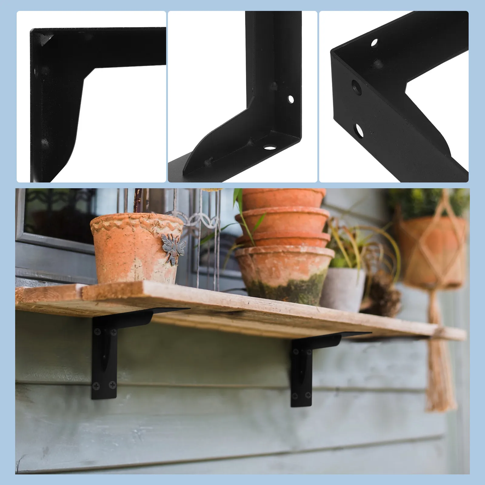 2 Pcs Corner Brace Decorative Shelve Support Brackets for Floating Shelves Countertop Braces